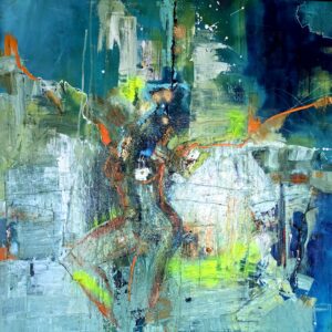 Obraz NEON RUPTURE – moderné abstraktné umenie (80×80 cm)