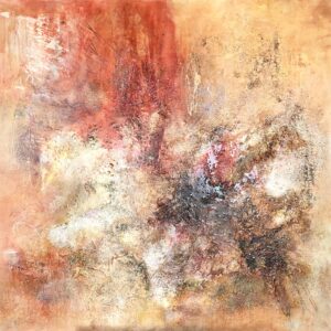 Obraz SCORCHED GENESIS – moderné kozmické abstraktné umenie (100×100 cm)