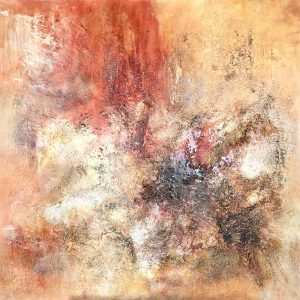 Obraz SCORCHED GENESIS – moderné kozmické abstraktné umenie (100×100 cm)