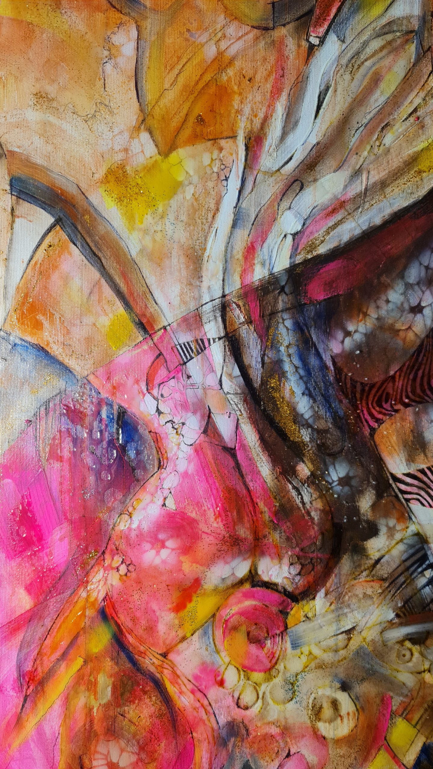 Painting SPIDER BITE – Modern abstract art (100x100 cm) - Image 8